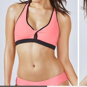 Fabletics Ellie reversible bikini coral and black new woman’s size medium
